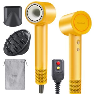 rizzdeek lightweight hair dryer, high speed 160,000 rpm 500m negative ions brushless blow dryer for frizz free shine, fast drying intelligent thermo control, quiet travel dryer with magnetic nozzle