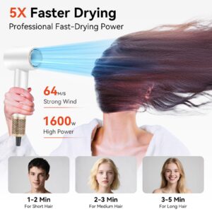 rizzdeek fast drying hair dryer, up 160,000 rpm high speed 500m negative ions brushless blow dryer for shine & frizz free hair, intelligent thermo control, lightweight quiet dryer with nozzle