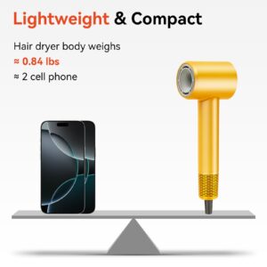 rizzdeek lightweight hair dryer, high speed 160,000 rpm 500m negative ions brushless blow dryer for frizz free shine, fast drying intelligent thermo control, quiet travel dryer with magnetic nozzle