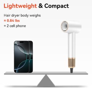 rizzdeek fast drying hair dryer, up 160,000 rpm high speed 500m negative ions brushless blow dryer for shine & frizz free hair, intelligent thermo control, lightweight quiet dryer with nozzle