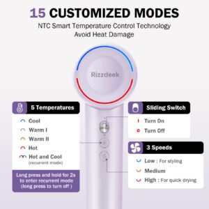 rizzdeek 160k rpm high speed brushless blow dryer 500m negative ions (复制)